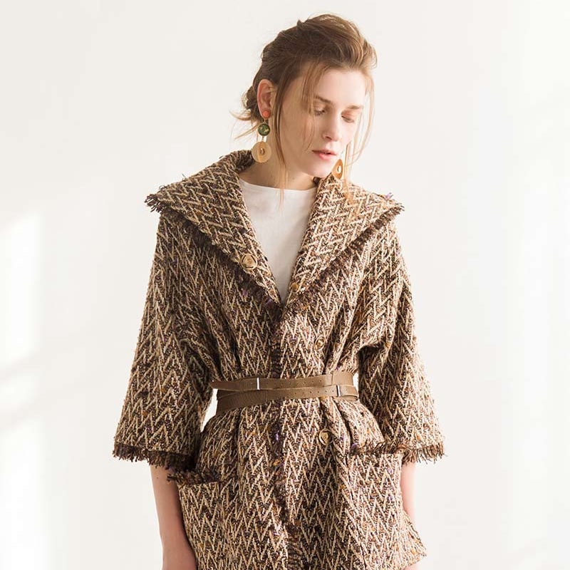 casaco de inverno estampado