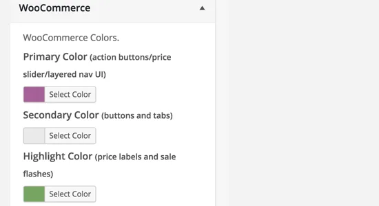 woocommerce colors